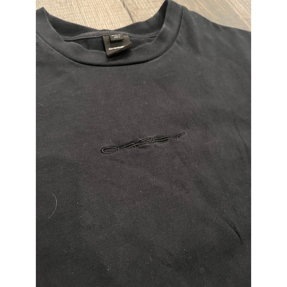 Oakley Mens Black Embroidered Logo Short Sleeve T-Shirt Size L Crewneck Tee
